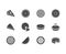 Pie flat glyph icons set. Ossetian, cherry, apple, pumpkin pies, casserole, pita vector illustrations. Signs for bakery