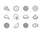 Pie flat line icons set. Ossetian, cherry, apple, pumpkin pies, casserole, pita vector illustrations. Thin signs for