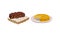 Pie with Savory Stuffing Served on Plate and Turron Dessert as Spanish Cuisine Vector Set