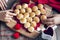 Pie in the shape of heart made from yeast roll buns