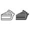 Pie slice line and solid icon. Cake dessert piece, cheesecake symbol, outline style pictogram on white background
