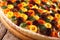 Pie of summer vegetables: carrots, beets, zucchini and eggplant