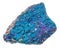 Piece of blue Chalcopyrite stone isolated