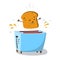 piece of bread in toaster, vector clipart, good morning food illustration