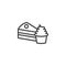 Piece of cake and cupcake line icon