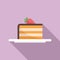 Piece cake icon flat vector. Slice cheesecake