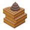 Piece cake icon isometric vector. Chocolate festival