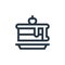 piece of cake icon vector from baby shower concept. Thin line illustration of piece of cake editable stroke. piece of cake linear
