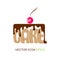 Piece of cake. Vector. Cake Dessert Icon. Baking logo.