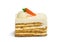 Piece of Carrot Cake on White Background