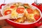 Piece casserole with minced meat and cheese