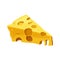 Piece of cheese or curd, vector icon or clipart.