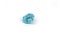 Piece of chewed blue bubble gum isolated over white