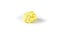 Piece of chewed yellow bubble gum isolated over white