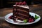 Piece chocolate cake. Generate Ai