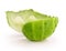 Piece of cucumber skin on white background