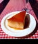 A piece of delicious sweet creamy homemade flan. Classic dessert