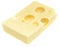 Piece of Emmentaler on white