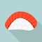 Piece fish sushi icon, flat style