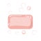 A piece of fragrant pink soap on a white background