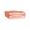 Piece of fresh lard. Slab of tasty smoked bacon. Meat product. Food icon. Flat vector design