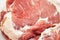 A piece of fresh raw meat pulp on a white background, isolated.