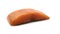A piece of fresh salmon on a white background.