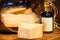 Piece of hard Italian cheese Parmigiano Reggiano