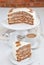 A piece of Hummingbird cake with pecans