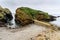 Piece of land in water connected with a small bridge Brittany, France