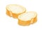 Piece of loaf for sandwich. White wheaten bread. Vector illustration.