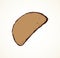 Piece of loaf. Vector drawing