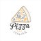 Piece Of Pizza Premium Quality Italian Pizza Fast Food Street Cafe Menu Promotion Sign In Simple Hand Drawn Design