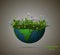 Piece of planet Earth full of growing summer flower, Blooming planet isolated and text green planet, green planet