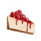 a piece of raspberry cheesecake illustration dessert art