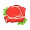 Piece Of Raw Beef, Food Item Rich In Proteins, Important Element Of The Healthy Balanced Diet Vector Illustration