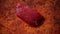 Piece of raw fresh beef steak placed on rusty background