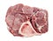 Piece of raw veal meat with marrowbone isolated