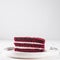 Piece of red velvet cake with perfect texture