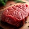 Piece of rump steak on cutting board