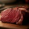 Piece of rump steak on cutting board