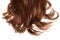 Piece of short brunette brown hair isolated