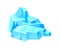 Piece of winter mountain. Cartoon ice pieces, water object, flat vector illustration