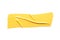 Piece of yellow insulating tape on white, top view