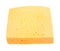 Piece of yellow medium-hard cheese isolated