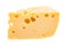 Piece of yellow semi-hard swiss cheese isolated