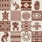 Pieces of American Indians ethnic patterns and symbols