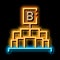 pieces of butter holding letter b sign neon glow icon illustration