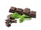 Pieces of dark chocolate with mint