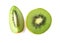 Pieces of fresh kiwis on white